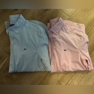 Vineyard Vines Blue and Pink Casual Button Down Shirts - Lot of 2